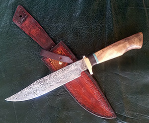 JN handmade damascus hunting knife H9c